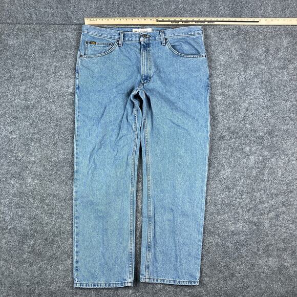 Lee Jeans Mens Size 40x30 Light Wash Denim Straight Fit Classic Casual Workwear - Picture 1 of 8